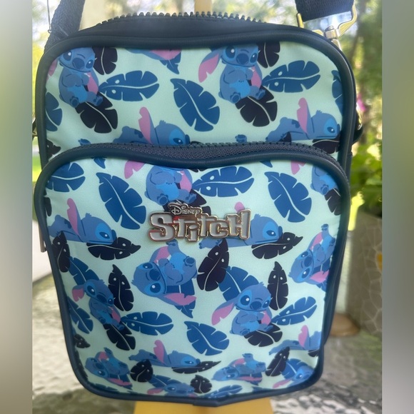 NWT- DISNEY Stitch Crossbody Bag with Blue Leaf Print. - Picture 2 of 5